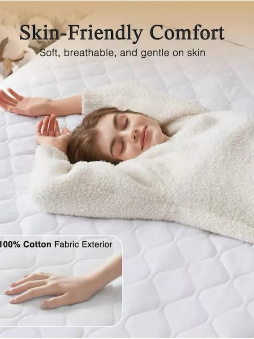 Beautyrest Cotton Heated Mattress Pad Bed Warmer with 20 Heat